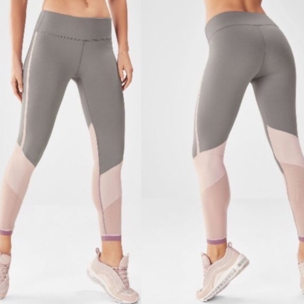 Powerhold By Fabletics Mid-Rise Mesh Colorblock Leggings Size Medium